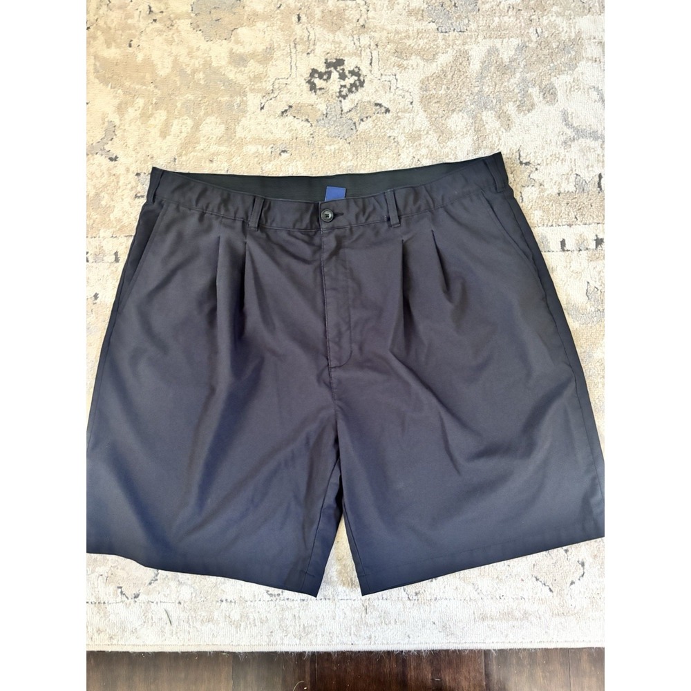 Reebok Golf Shorts Mens 46x9 Black Pleated Stretch Performance Activewear